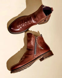 Leonardo™ - Leather ankle boots with side zip