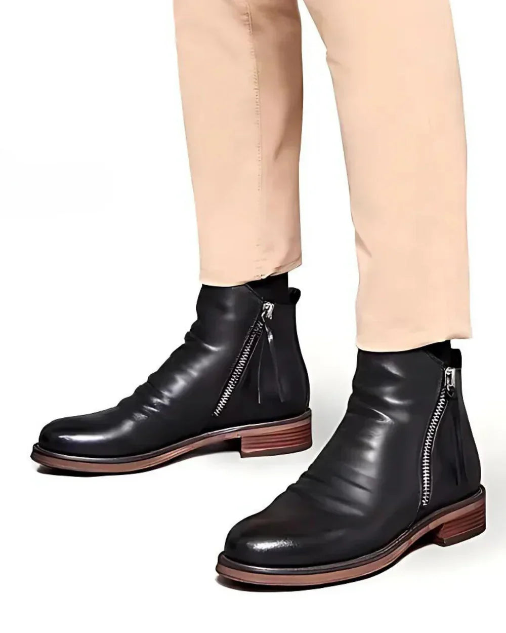 Leonardo™ - Leather ankle boots with side zip