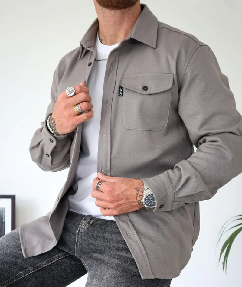 Shirtjacke mit Knopfleiste